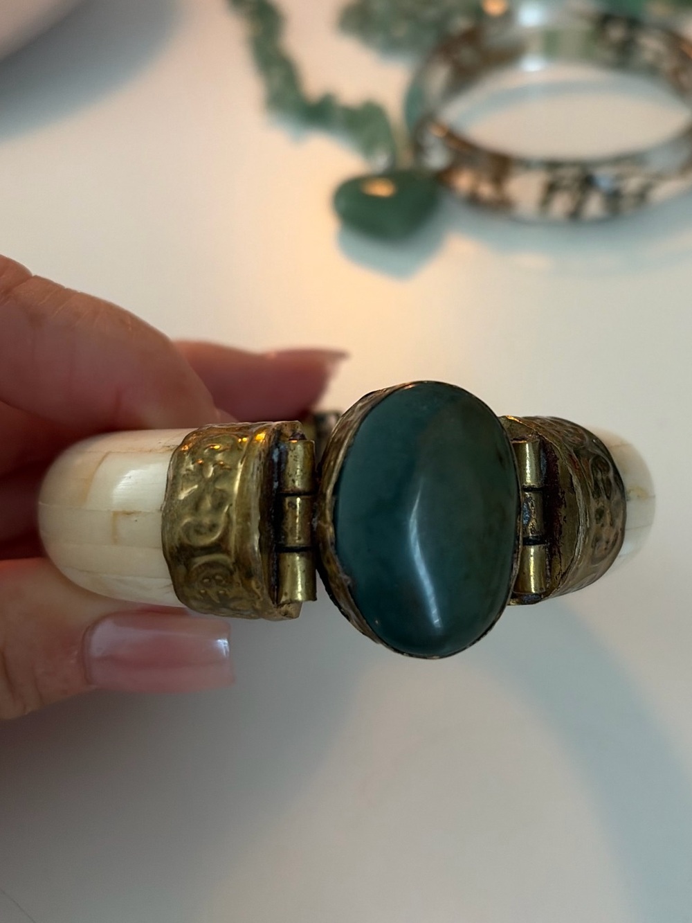 Vintage Ethnic Bone Bracelet India 19th Century - Picture 12 of 12